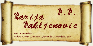 Marija Makljenović vizit kartica